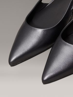 black leather slingback ballerinas for women calvin klein