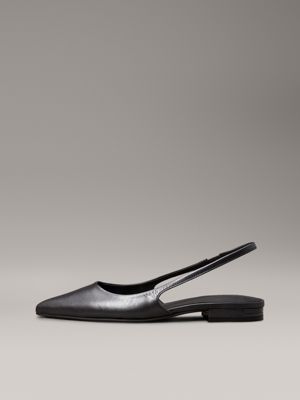 black leather slingback ballerinas for women calvin klein