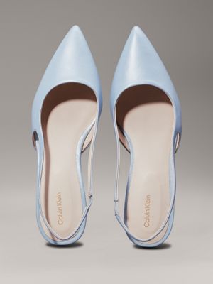 resort blue leather slingback ballerinas for women calvin klein