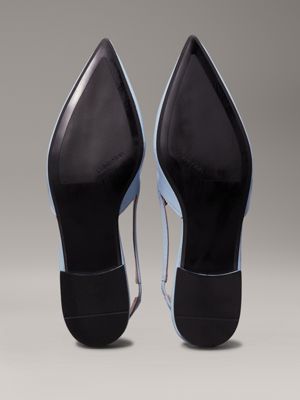 resort blue leather slingback ballerinas for women calvin klein