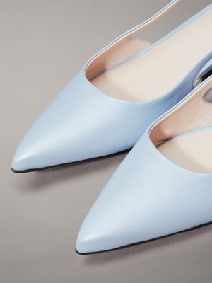 resort blue leather slingback ballerinas for women calvin klein