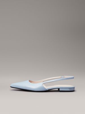 resort blue leather slingback ballerinas for women calvin klein