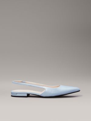 blue leather slingback ballerinas for women calvin klein