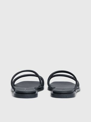 ck black leather sandals for women calvin klein