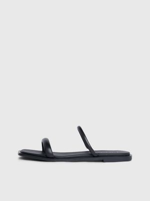 ck black leather sandals for women calvin klein