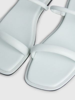 milky green leather sandals for women calvin klein