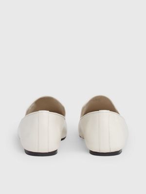 dk ecru leather loafers for women calvin klein