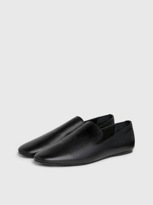 black leather loafers for women calvin klein