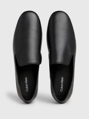 black leather loafers for women calvin klein