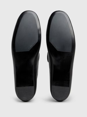 black leather loafers for women calvin klein