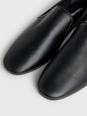 black leather loafers for women calvin klein