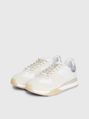 white leather trainers for women calvin klein