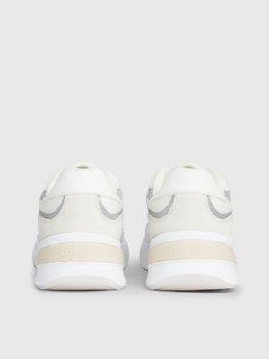 white/silver trainers for women calvin klein