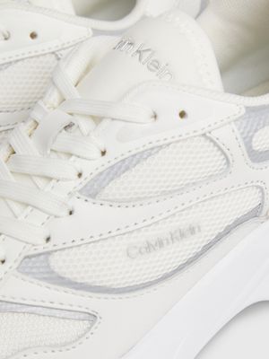 white/silver trainers for women calvin klein