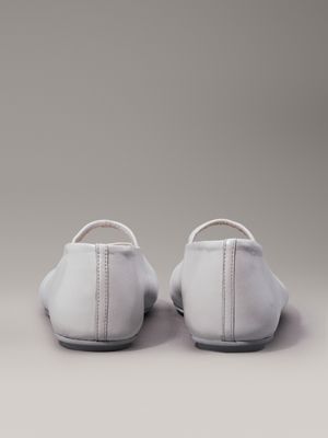 sand pebble pearlised leather ballerinas for women calvin klein