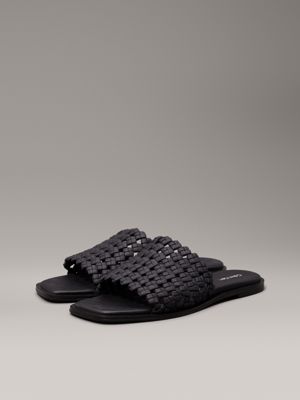 black woven sandals for women calvin klein