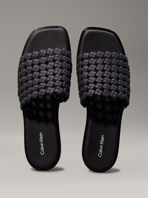 black woven sandals for women calvin klein