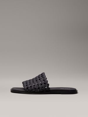 black woven sandals for women calvin klein