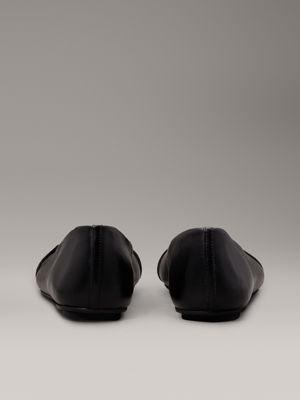 black leather ballerinas for women calvin klein