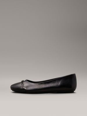 black leather ballerinas for women calvin klein