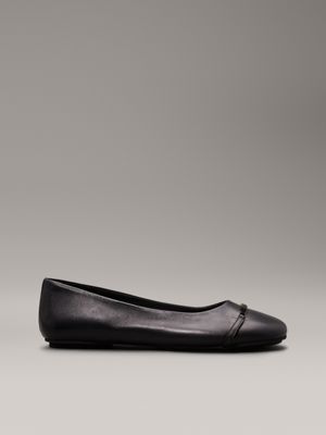 black leather ballerinas for women calvin klein