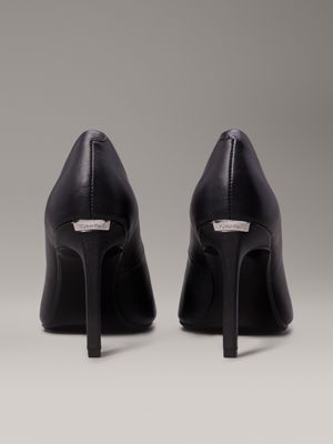 ck black leather stiletto pumps for women calvin klein