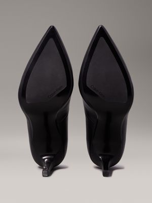 ck black leather stiletto pumps for women calvin klein