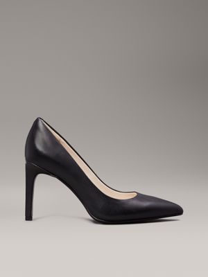 Black leather pumps womens online