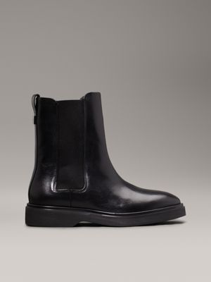 black leather chelsea boots for women calvin klein