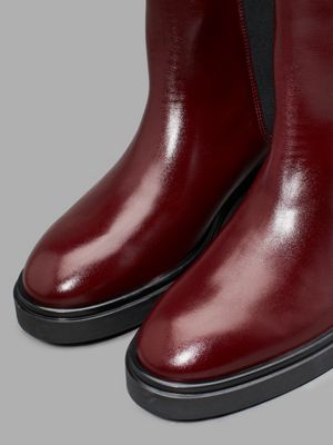 oxblood leather chelsea boots for women calvin klein