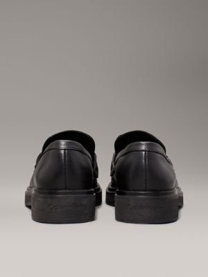 ck black leather loafers for women calvin klein