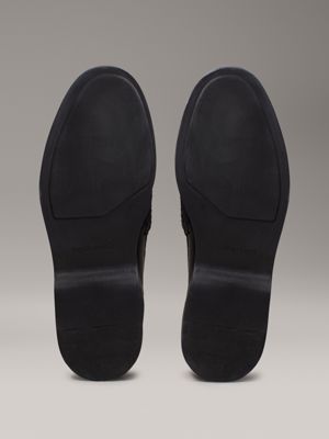 ck black leather loafers for women calvin klein