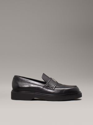 black leather loafers for women calvin klein