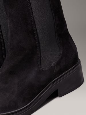 ck black suede chelsea boots for women calvin klein