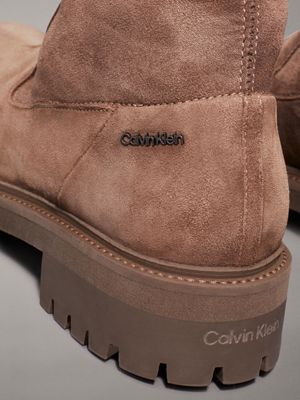 mountain trail suede biker boots for women calvin klein