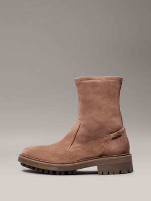 mountain trail biker-boots aus wildleder für damen - calvin klein