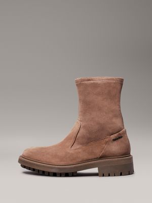 mountain trail suede biker boots for women calvin klein