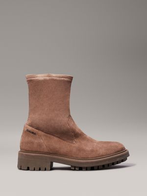 Suede Biker Boots Calvin Klein HW0HW02199GUX