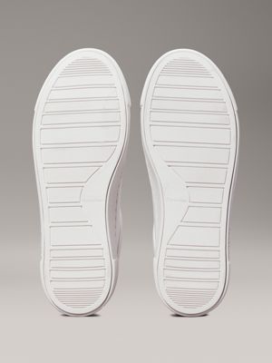 bright white/winery leather trainers for women calvin klein