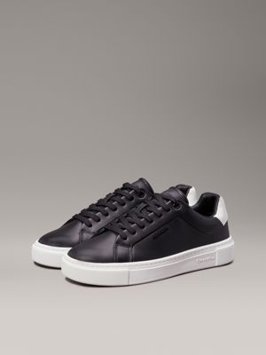 ck black leather trainers for women calvin klein