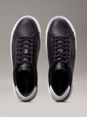 ck black leather trainers for women calvin klein