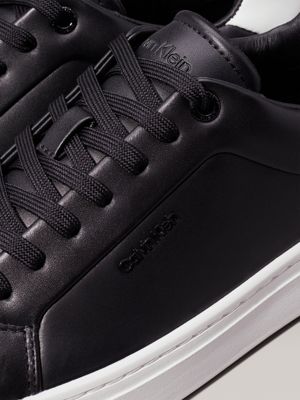 ck black leather trainers for women calvin klein