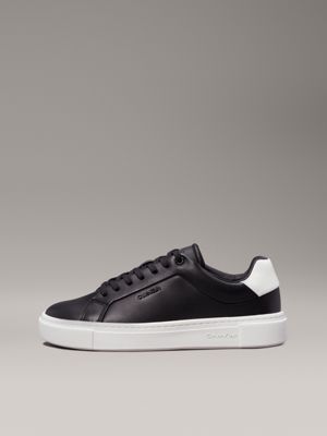 ck black leather trainers for women calvin klein