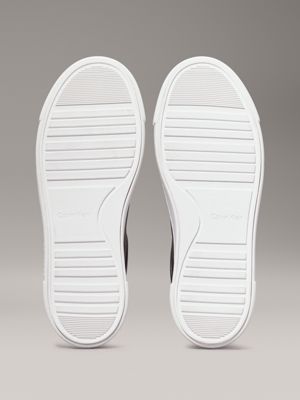 ck black leren plateausneakers voor dames - calvin klein