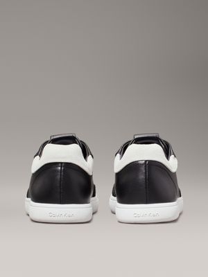 black/white leather trainers for women calvin klein