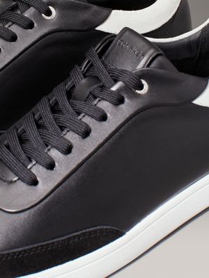 black/white leather trainers for women calvin klein