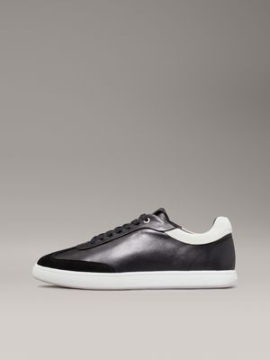 black/white leather trainers for women calvin klein