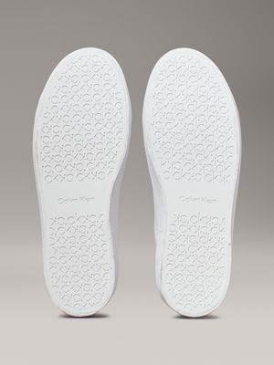 white/dk ecru leather trainers for women calvin klein