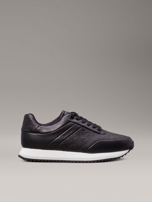 black logo trainers for women calvin klein