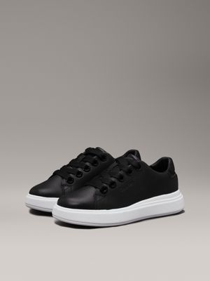 ck black leather trainers for women calvin klein